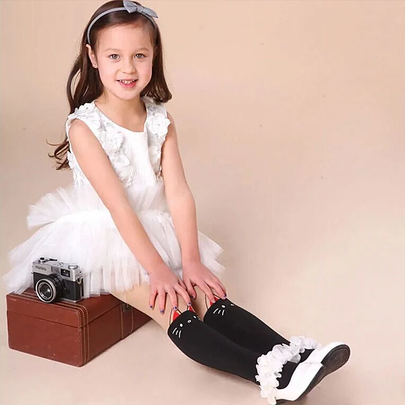 Мультяшные колготки для девочек детские бархатные чулки хлопковые танцев с