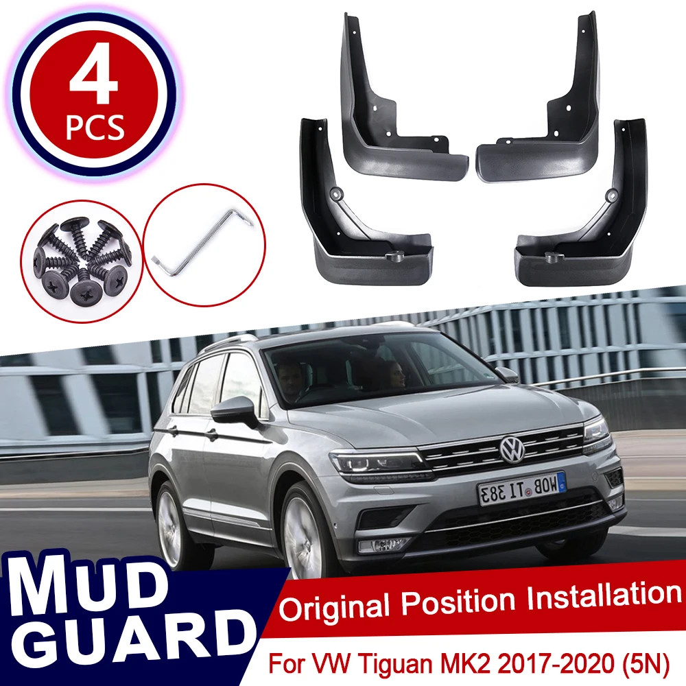 

4pcs Set For Volkswagen VW Tiguan 5N 2017~2020 MK2 Car Mud Flaps Front Rear Mudguard Splash Guards Fender Mudflaps 2018 2019