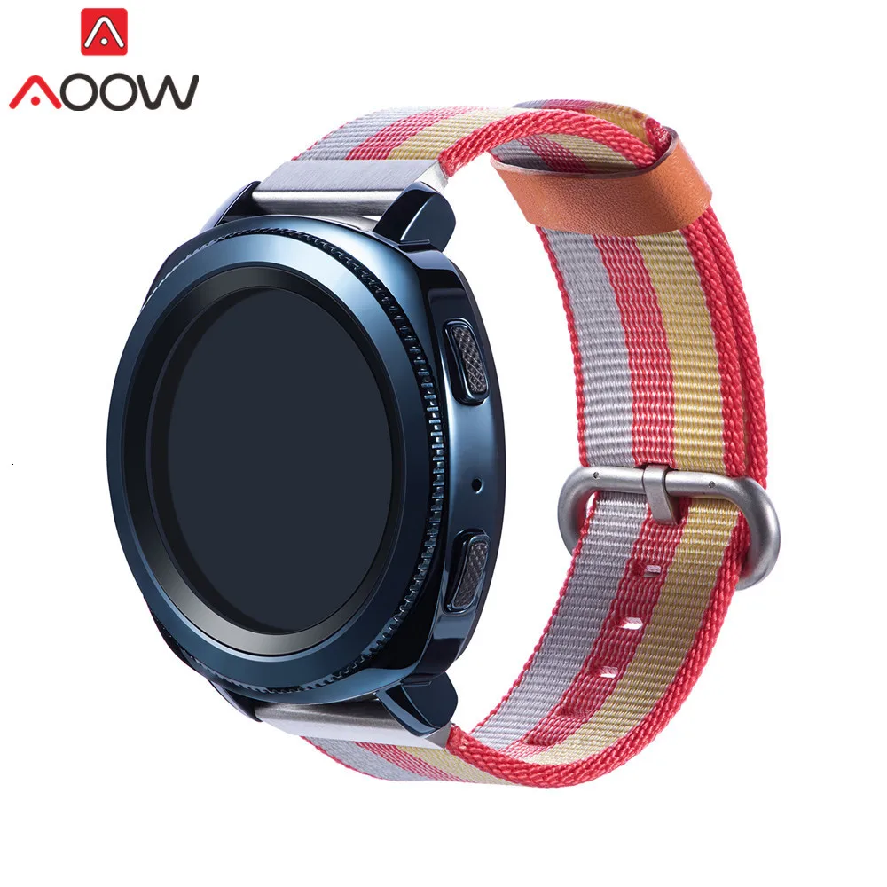 18 мм 20 мм 22 мм тканый нейлоновый ремешок для часов для samsung Galaxy Watch Active 42 мм 46 мм huawei GT Magic Huami Amazfit браслет ремешок