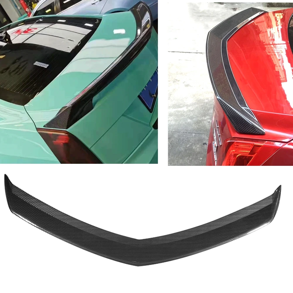 

Rear Trunk Spoiler Wing For Cadillac ATS Sedan 4 Door 2014-2019 V Style Carbon Fiber Splitter Decklid Trim Tailgate Lid Flap Lip