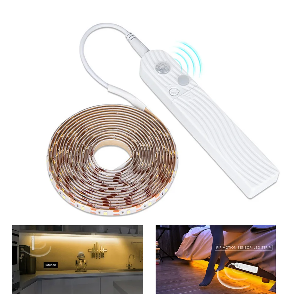 1 м 2 3 датчик движения светодиодный Ночной светильник для кровати шкафа лестницы
