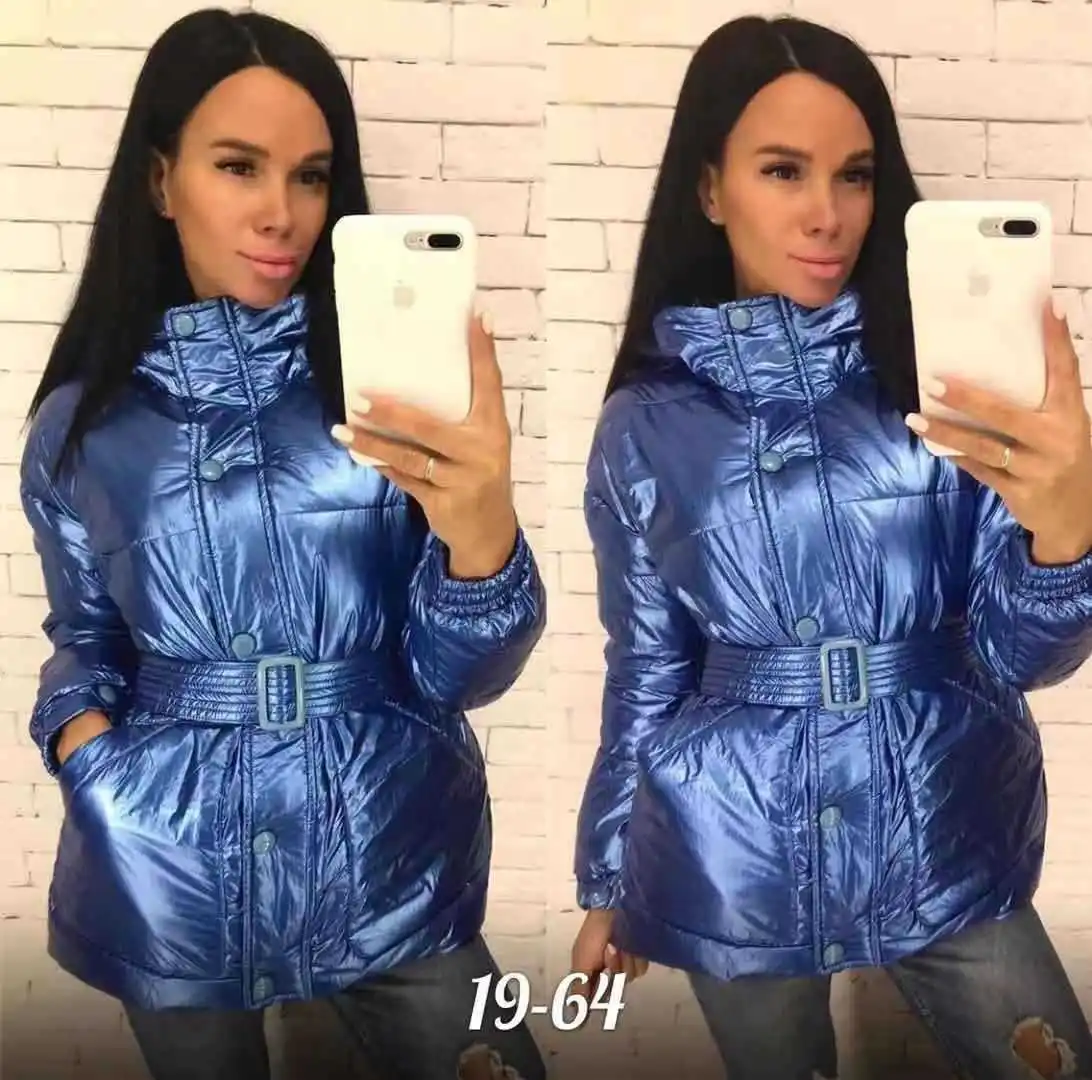 

2019 Direct Selling Wide-waisted Thick Solid Zipper Winter New Women's Cotton Section With A Bright Fashion Warm Clothing Women