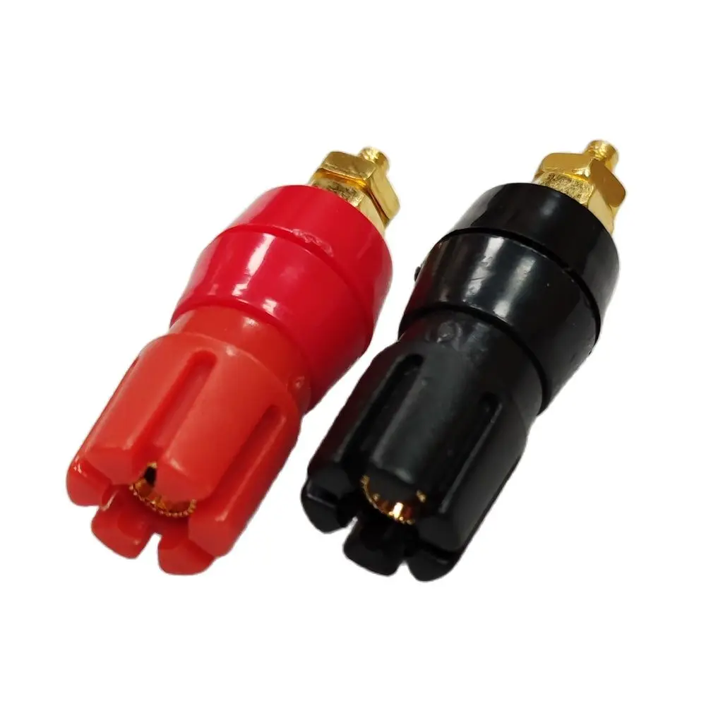 4 мм разъем типа &quotбанан&quot Сливовый цветок терминал красный и черный