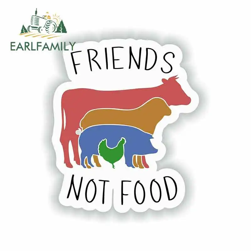 EARLFAMILY 13 см x 10 9 для веганов друзей не еды виниловая графическая наклейка ремонт