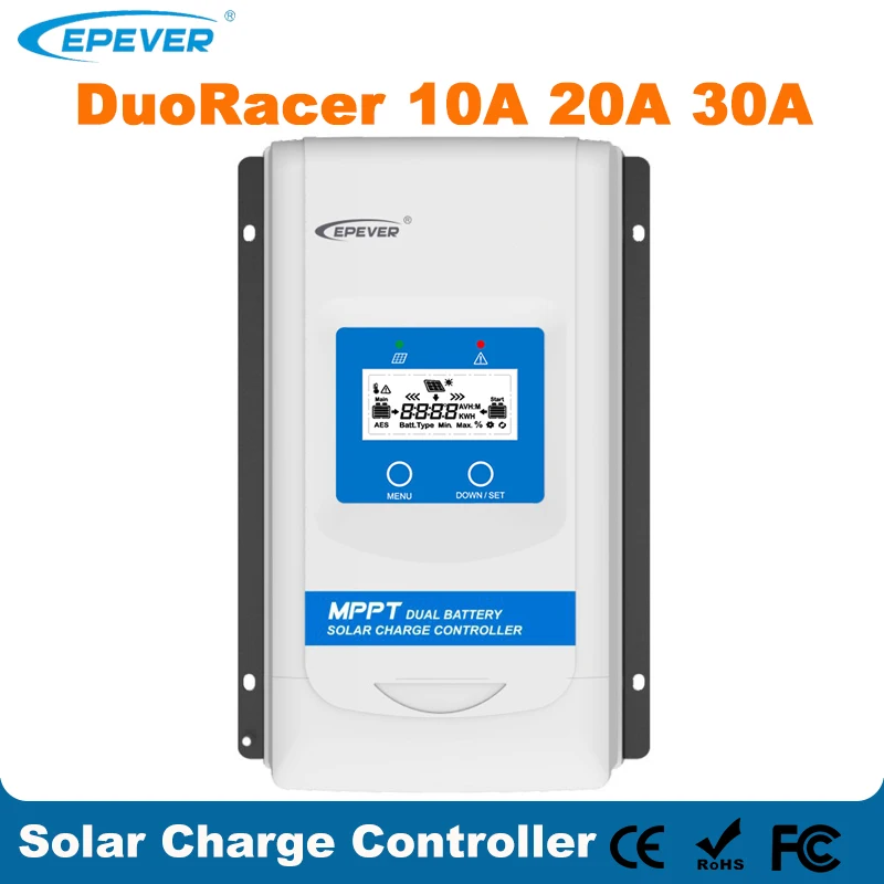EPever DuoRacer новый двойной аккумулятор MPPT 10A 20A 30A солнечное зарядное устройство и