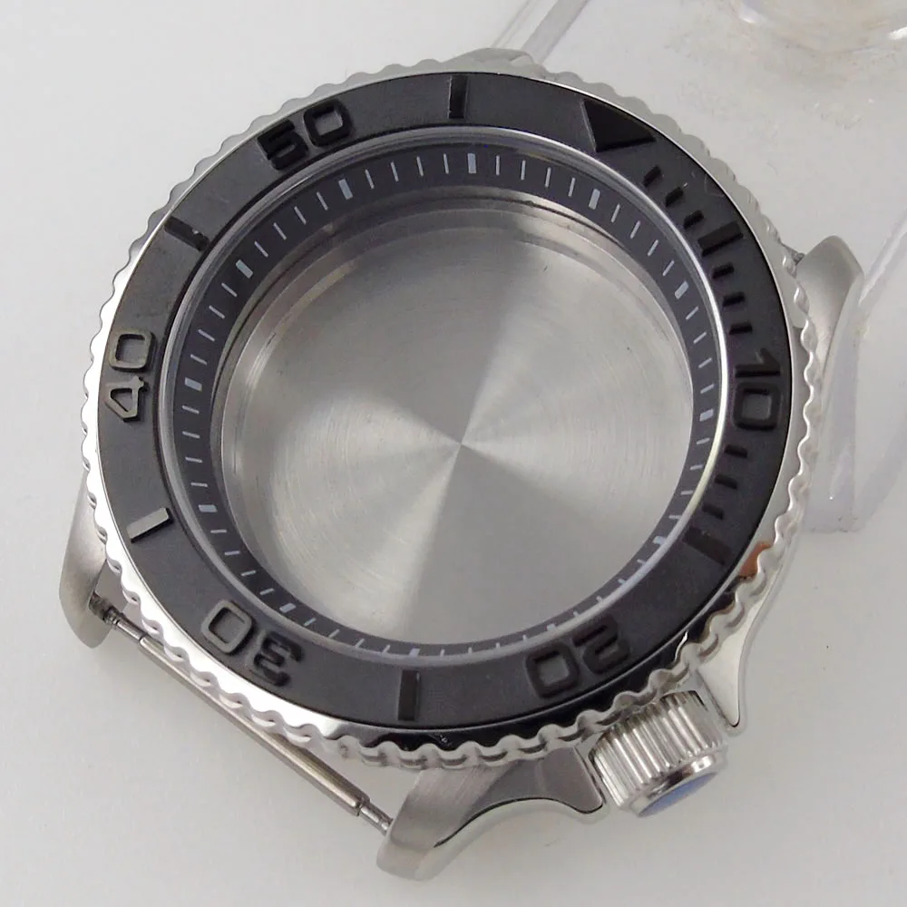 

41mm 316L Watch Case Sapphire Crystal Chapter Ring Steel Insert fit NH35A NH36A MOVEMENT Diver 200M Waterproof