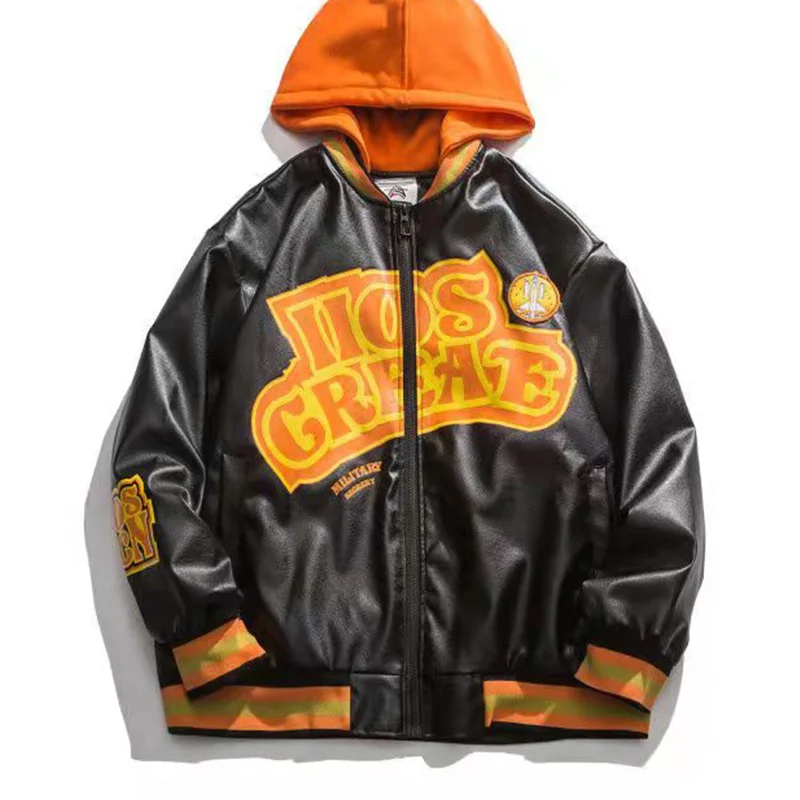 

Hip Hop Patchwork Color Block Jackets Mens Harajuku College Style Bomber Streetwear Coat Women Couple Baseball Leather Outwear