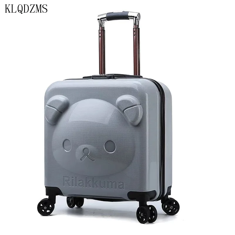 KLQDZMS 20 Inch Children's Cute Travel Rolling Luggage Bags On Wheels Women's Classic Business Travel Suitcases