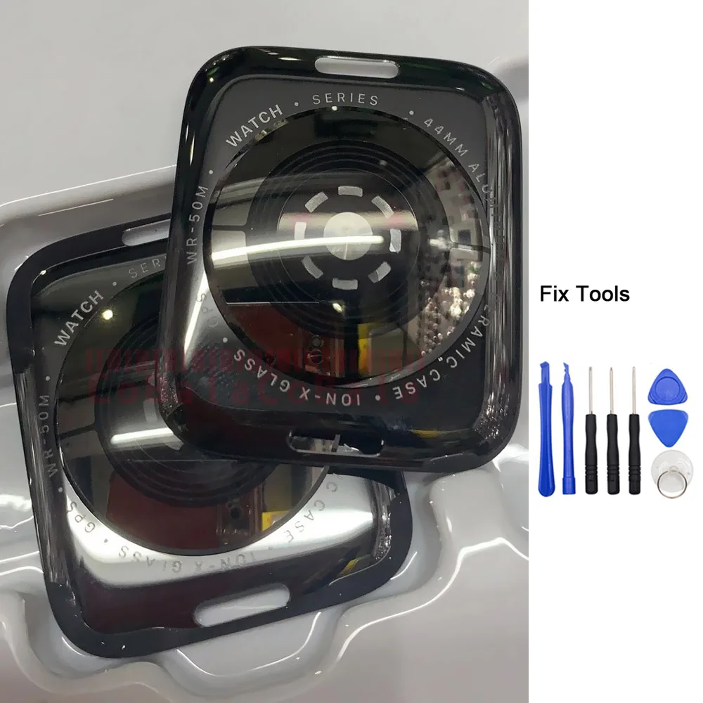 Задняя крышка батарейного отсека стеклянная дверь рамка чехол для Apple Watch Series 4 5 6