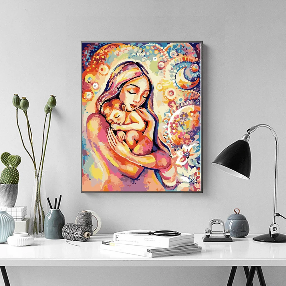 Картина по номерам AZQSD без рамок наборы для мамы и творчества подарок ручной