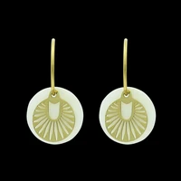 2022 new jewelry beach beach resort jewelry shell stainless steel 14k gold earrings hollow round pendant earrings for women