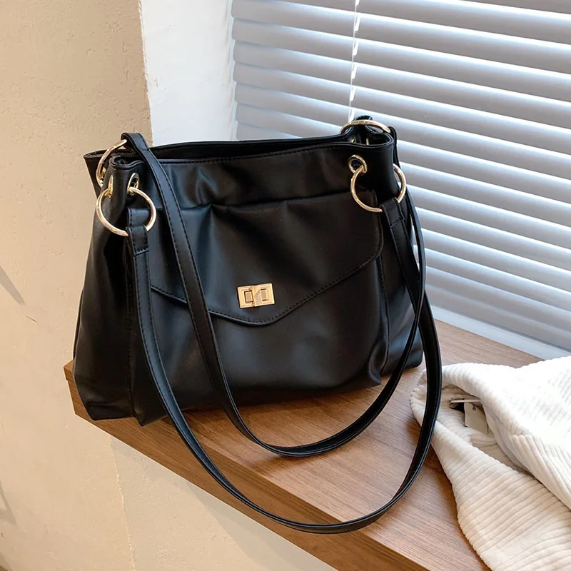 

Casual Handbag Luxury 2021 Autumn New Style Korean Fashion Large Capacity Simple Retro Handbag Shoulder Messenger Tote Bag