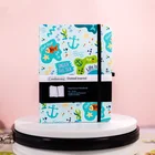 Mar Animais Doodle Bullet пунктирной журнал 160GSM Толстая бумага B6 Travel Упругостия полоса Дневник Планировщик HardCover Ноутбук