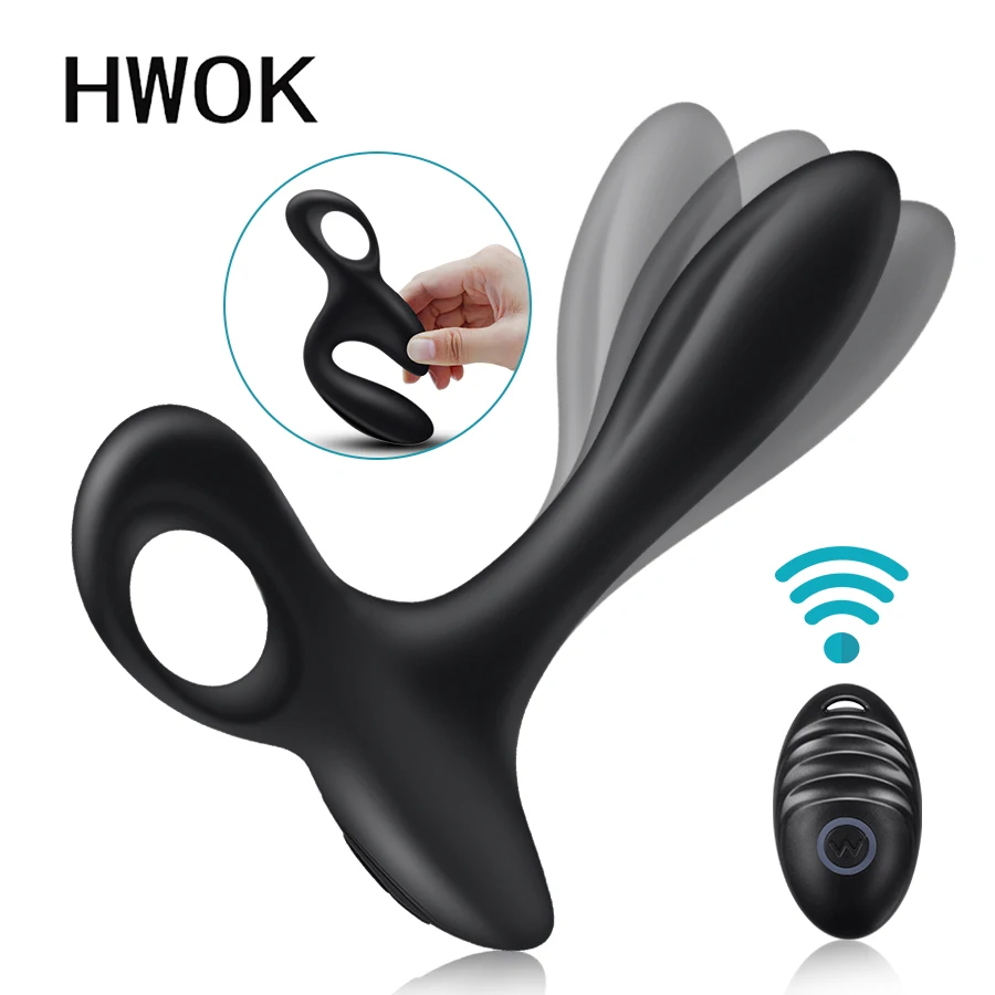 Беспроводной удаленный массажер простаты HWOK силиконовая Анальная пробка