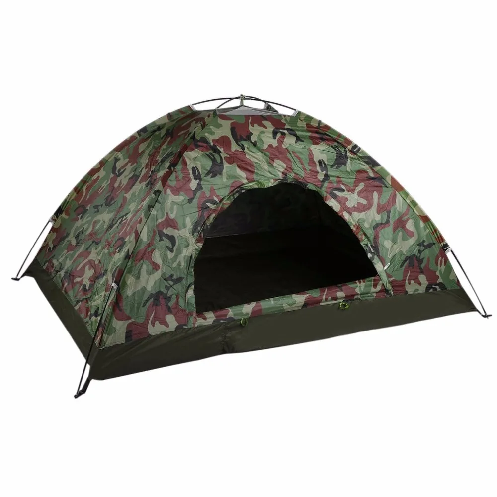 Outdoor Portable Single Layer Camping Tent Camouflage 2 Person Waterproof Lightweight Beach Fishing Hunting Wigwam | Спорт и