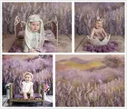 Фон для фотосъемки с изображением маслом лаванды домов фон для фотосъемки новорожденных студийные портреты для малышей Декор на день рождения баннер W5238