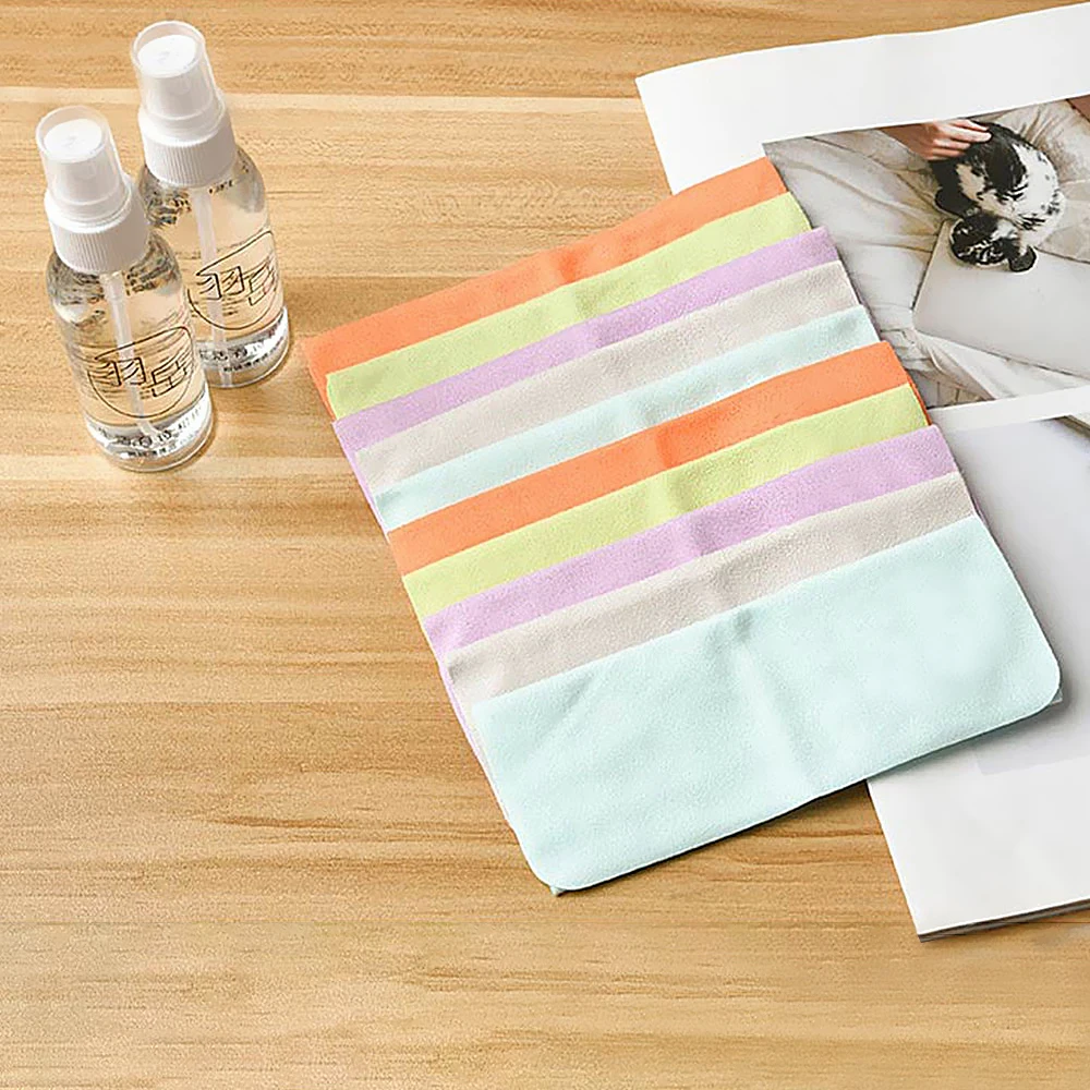 10 pcslots eyeglasses chamois glasses cleaner 150175mm microfiber glasses cleaning cloth for lens phone screen cleaning wipes free global shipping