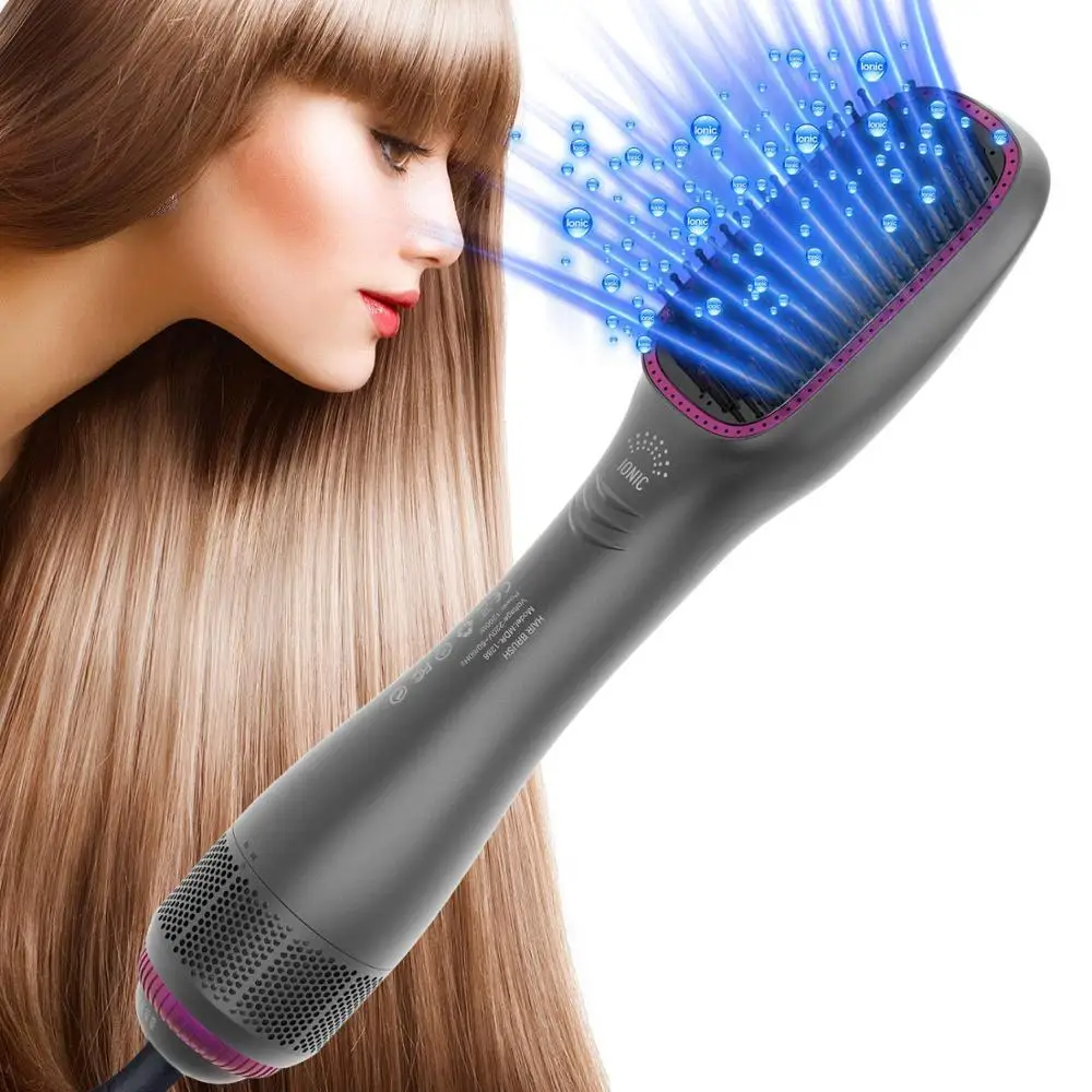 

One-Step Ceramic Hair Dryer Straightener Brush 1200W Ionic Straightening Brush blow dryer with comb for Home Salon and Travel