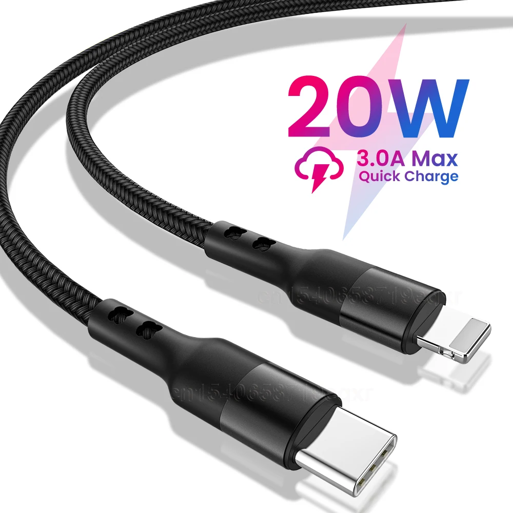 

PD20W USB C Data Cable 0.3/1/2m Type C To 8 Pin Kable For iPhone Charger 3A Fast Charging Cord For iPad Macbook iPhone 13 12 Pro
