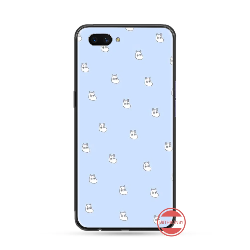 Чехол для телефона Art Cartoon Hippo moomin милый мягкий черный чехол OPPO R9 R11 R15 R17 RENO Realme S PLUS