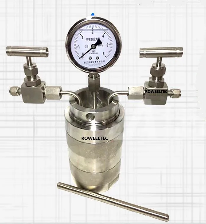

500ml Hydrothermal synthesis Autoclave Reactor vessel + inlet outlet gauge 6Mpa high quality