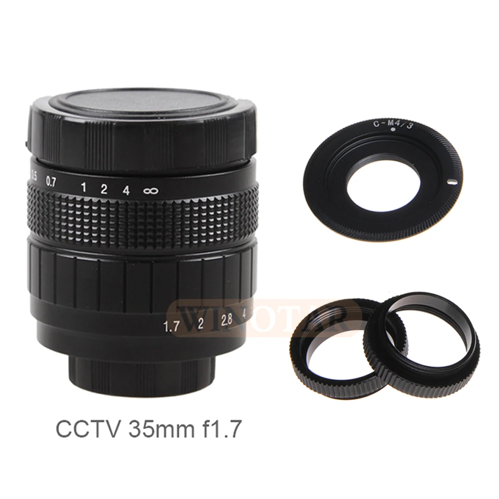 Объектив для видеокамеры FUJIAN 35 мм F1.7 CCTV + Крепление C макрокольцо Panasonic Micro 4/3 m4/3 GF5