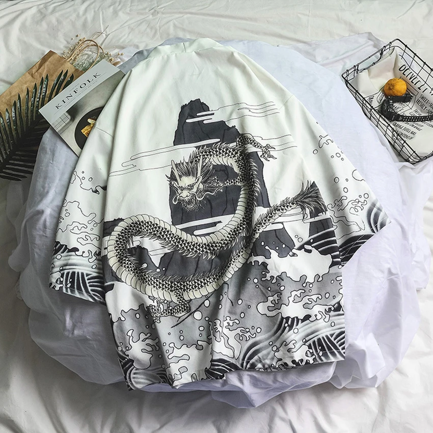 Рубашка в японском стиле для мужчин и женщин хаори одежда влюбленных с китайским