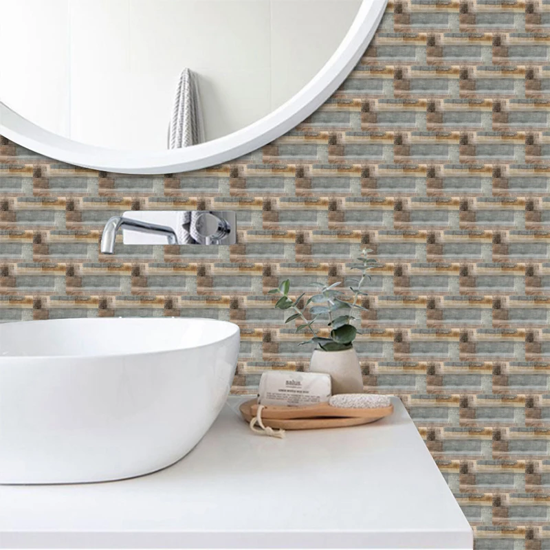 

Waterproof Self-Adhesive 3D Mosaic Wall Decal Vinyl Tile Kitchen Furniture DIY Home Bathroom Bedroom Decoration Wallpaper