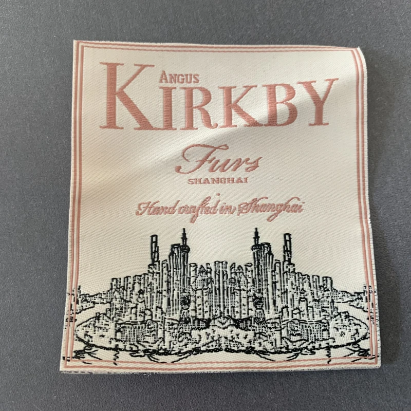 Заводская цена индивидуальные тканые этикетки 6*8 см в 4 цветах 75D высокоплотные