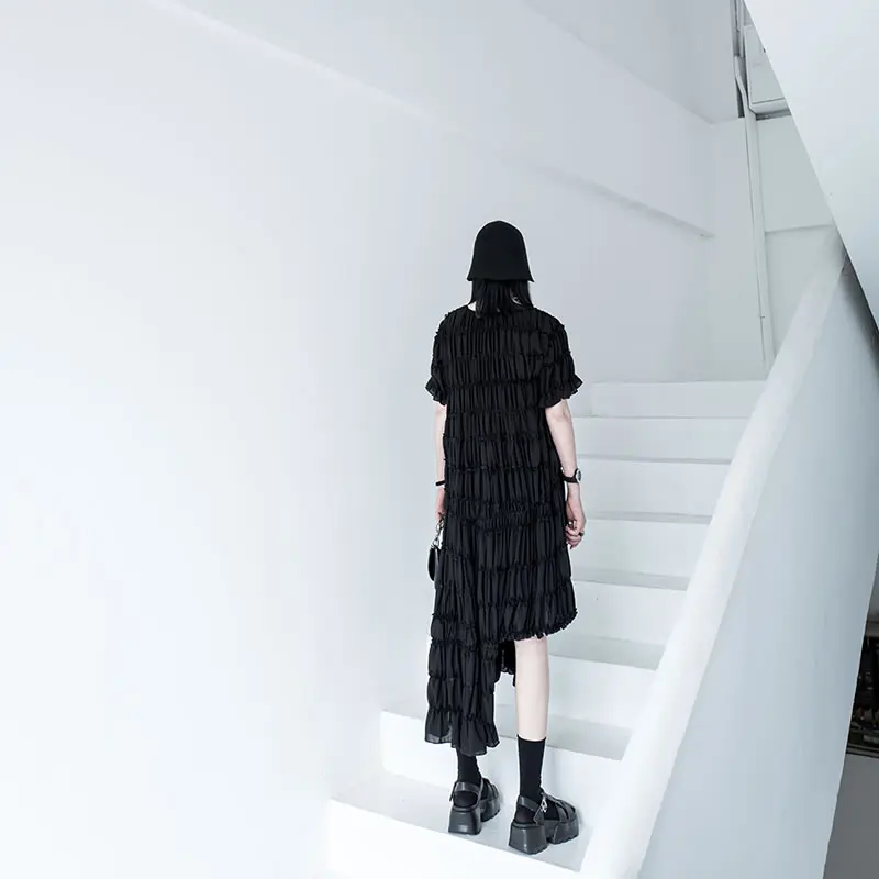 XITAO нерегулярные женское платье модные новые Для женщин черный белый цвет плюс