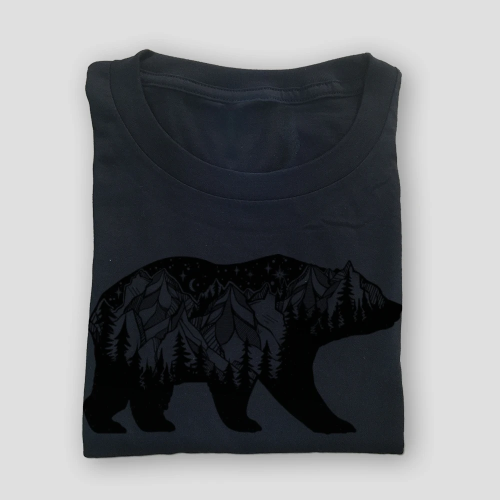 

Forest Bear Stay Wild Tee Shirt Fashionable Summer Men Tees Classic Tops Tees 2020 New Landscape Hill Top T-shirts