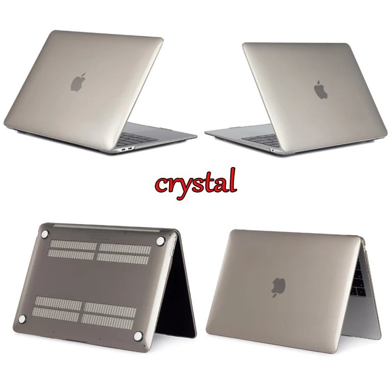crystal Gray Кристально прозрачный жесткий защитный чехол для Macbook Air retina Pro 13 15 Touch Bar A2159 A1706 A1707 A1990 AIR 13 A1932 - Цвет: crystal Gray