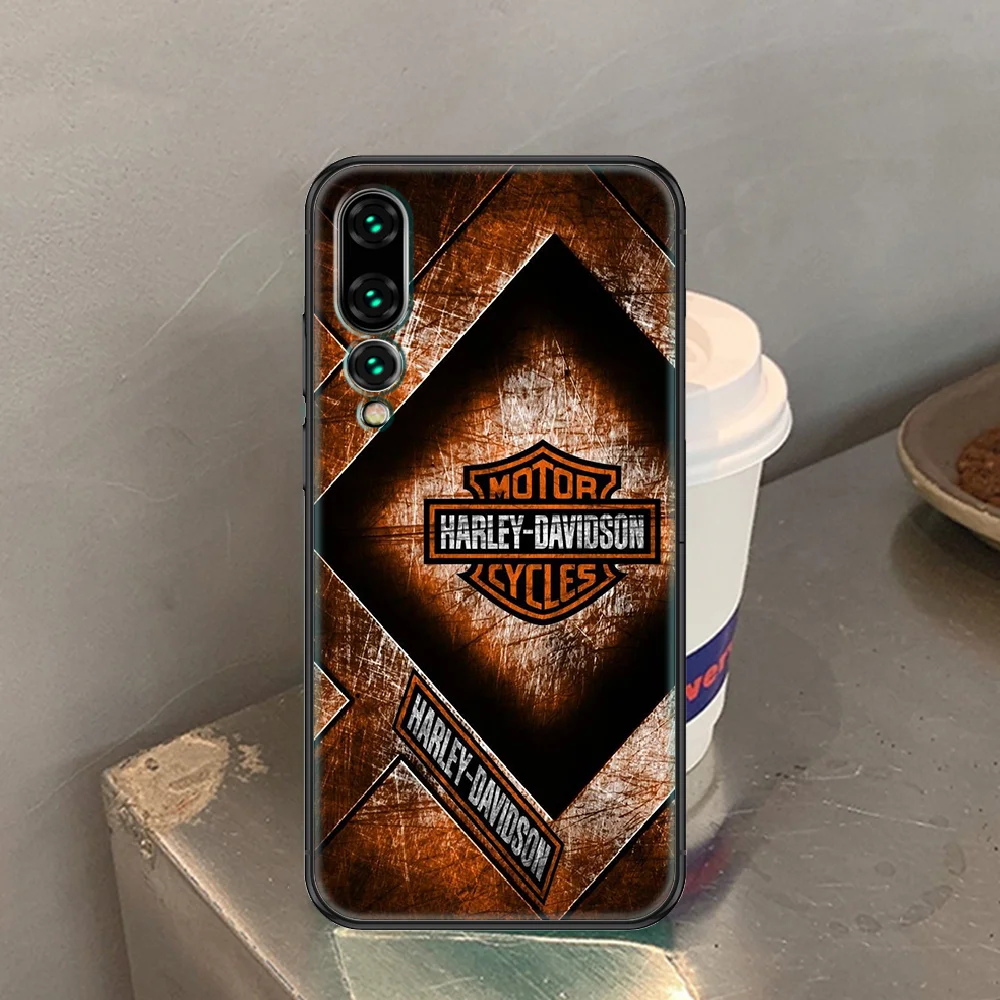 

Harley-Motorcycle Phone case For Huawei P Mate P10 P20 P30 P40 10 20 Smart Z Pro Lite 2019 black fashion hoesjes silicone prime