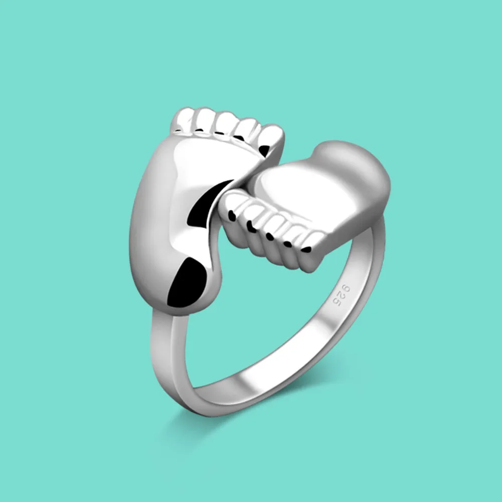 Девушки Творческий Серебряные ювелирные изделия 925 пробы Серебряное кольцо для