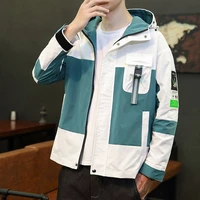 new autumn jacket mens all match oversize slim fit mens jacket hooded fashion color blocking windproof jacket men 8xl clothes