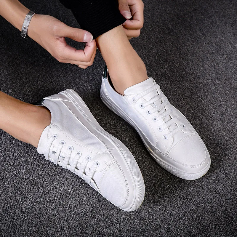 

Men Shoes lace up Luxury Trainers fashion breathable outdoor Genuine Leather Casual Autumn Men Flats White Sneaker Shoes