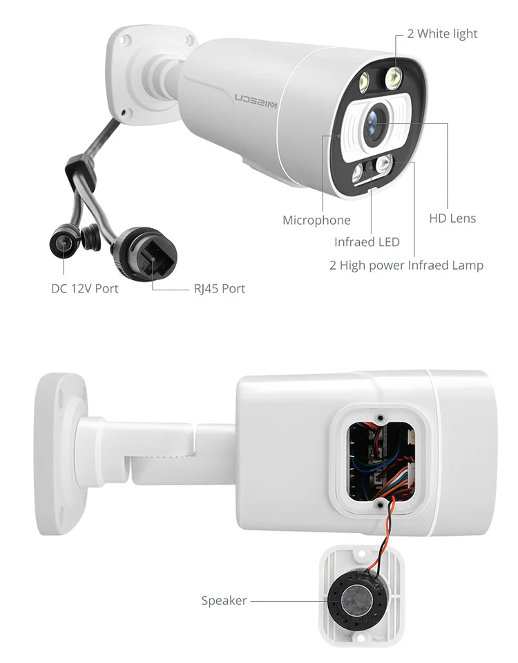 

MISECU Two Way Audio Outdoor Cctv IP Camera H.265 Super HD 5MP POE Camera Security System