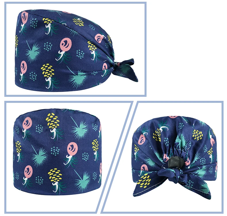 

HOT sell Pet work hat Laboratory cap Unisex Sweat-absorbent Animal print cap adjustable beautician work caps scrubs hat dust cap