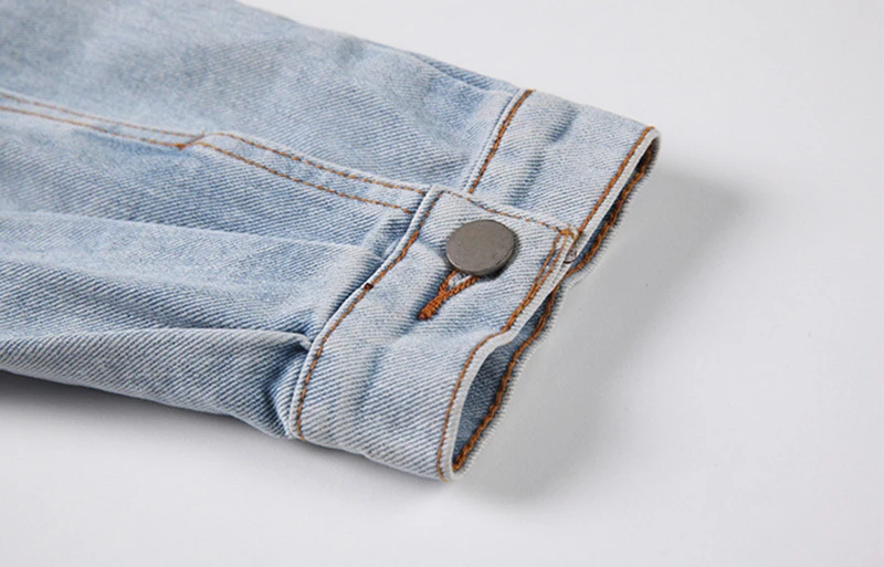

[EAM] Loose Fit Big Size Blue Denim Short Jacket New Lapel Long Sleeve Women Coat Fashion Tide Spring Autumn 2021 1DD5324