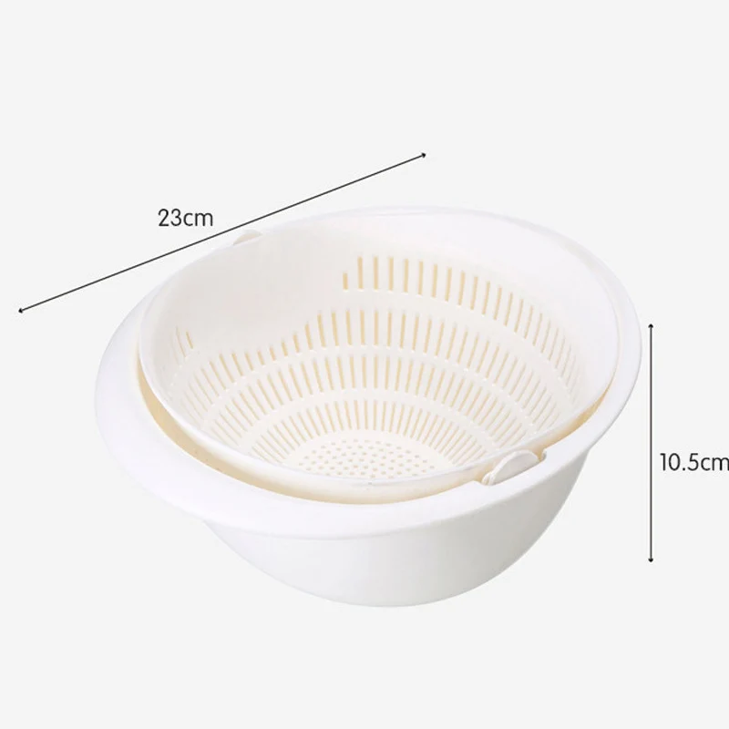 

For Kitchen Accessories Double Drain Basket Bowl Fruit Vegetables Washing Colanders Kitchen Tools Spaghetti Drainer Things Hot