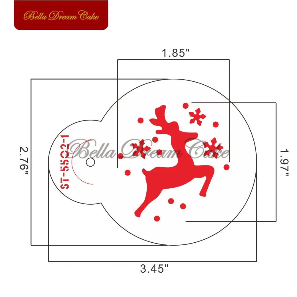 5pcs/set Angel/Elk/Tree Cookies Stencil Christmas Cake Decorating Tools Coffee Stencils Template Mold Baking Accessories | Дом и сад