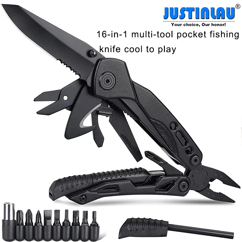 

16 в 1 походные и рыболовные лезвия из нержавеющей стали для активного отдыха на открытом воздухе многофункциональная комбинация инструмент...
