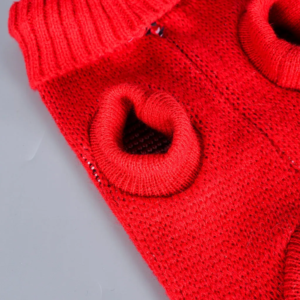 Домашняя собака кошка теплая зимняя водолазка с принтом сердца свитер костюм