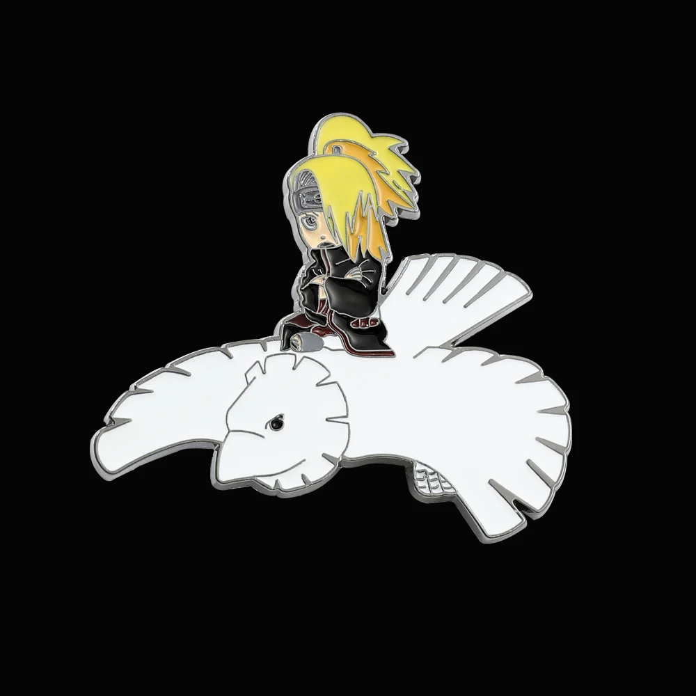 Японский аниме Akatsuki Deidara брошь жесткая эмалированная белая птица значок