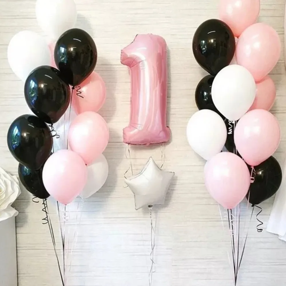 1 летнего мальчика Девочка День рождения воздушные шары Baby Shower шар 40 дюймов