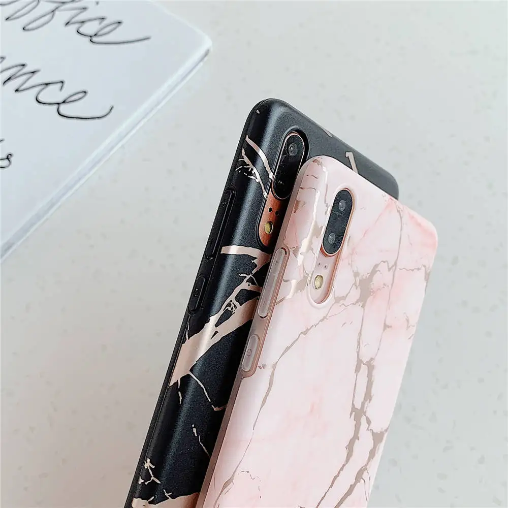 Роскошный Глянцевый золотой мраморный чехол для Huawei P30 Lite Mate 30 Pro 20 P20 телефона