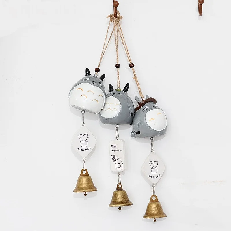 Cartoon Totoro Bell Wind Chimes Romantic Personality Gift Japanese Style Resin Door Trim Truck Crane Accessories Gift