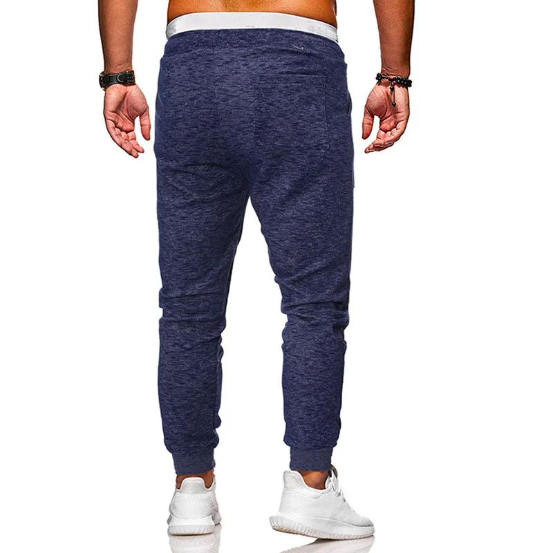 ZUSIGEL Men Blue Pants New Autumn Solid Casual Jogger Drawstring Slim Fit Sport Sweatpants Trousers | Мужская одежда
