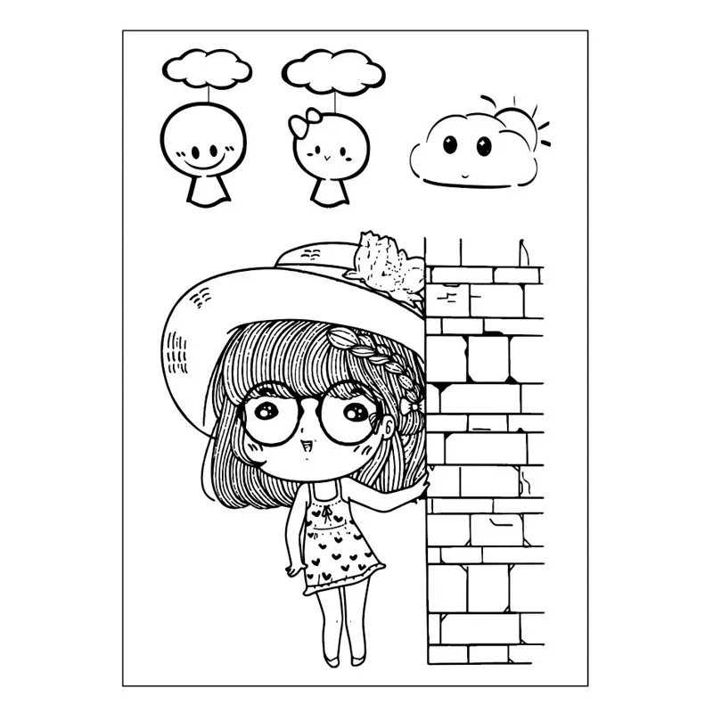 

Sunny Doll Cloud Clear Stamp Transparent For Scrapbooking DIY Card Handmade Kid Funny Seal Making Postercard Album Decor