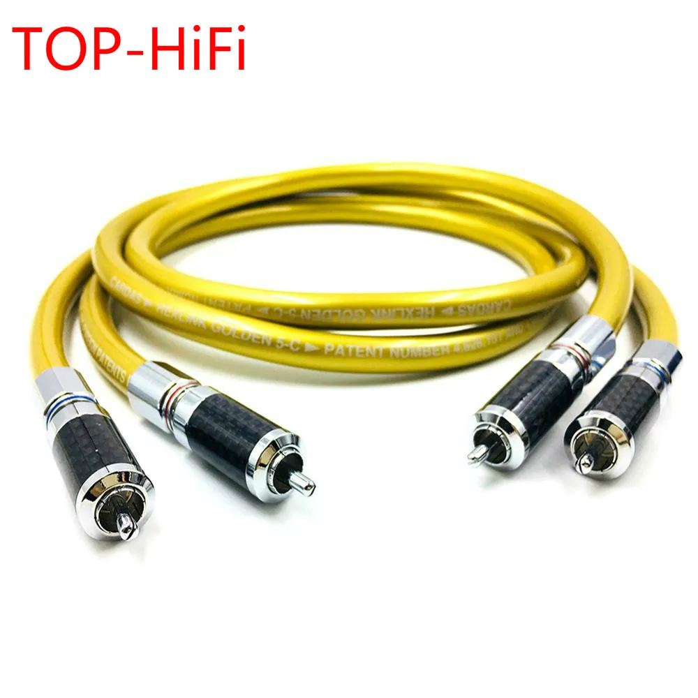 

TOP-HiFi Pair 2RCA Male Cable RCA Reference Interconnect Audio Cable Rhodium plated PLUG for HEXLINK GOLDEN 5-C Wire